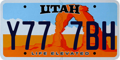 UT license plate Y777BH