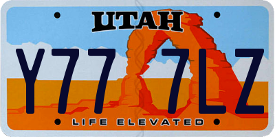 UT license plate Y777LZ