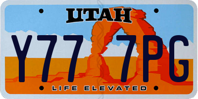 UT license plate Y777PG