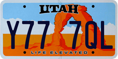 UT license plate Y777QL