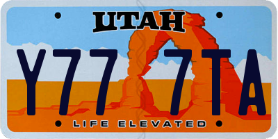 UT license plate Y777TA