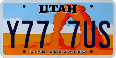 UT license plate Y777US