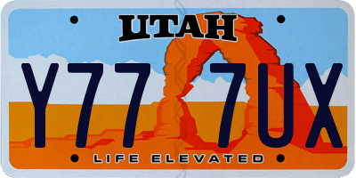 UT license plate Y777UX