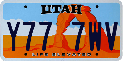UT license plate Y777WV