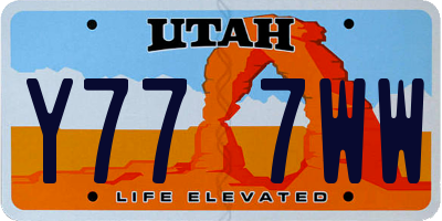 UT license plate Y777WW