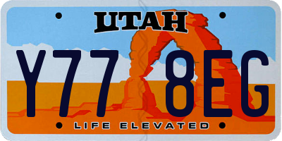 UT license plate Y778EG