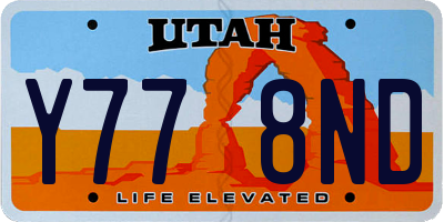UT license plate Y778ND