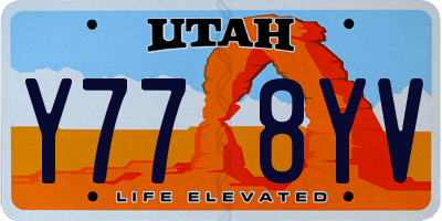 UT license plate Y778YV