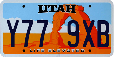 UT license plate Y779XB