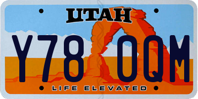 UT license plate Y780QM