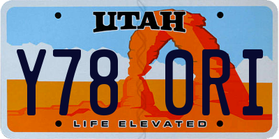 UT license plate Y780RI