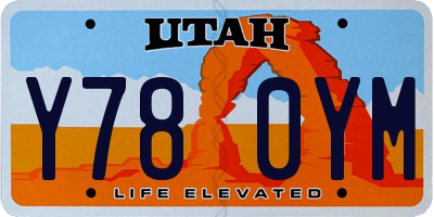 UT license plate Y780YM
