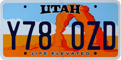 UT license plate Y780ZD