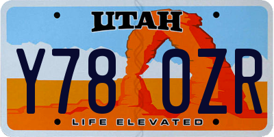UT license plate Y780ZR