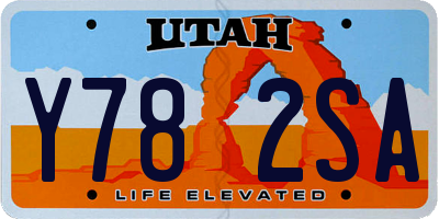 UT license plate Y782SA