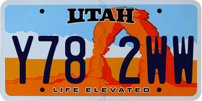 UT license plate Y782WW