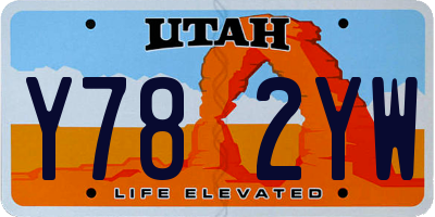 UT license plate Y782YW