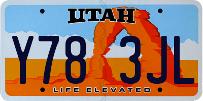 UT license plate Y783JL