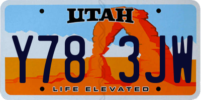 UT license plate Y783JW