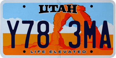 UT license plate Y783MA