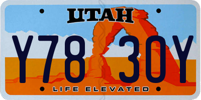 UT license plate Y783OY