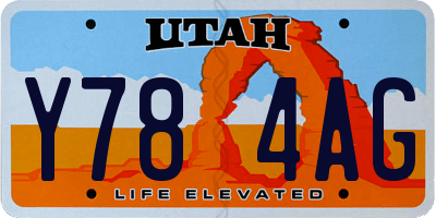 UT license plate Y784AG