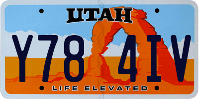 UT license plate Y784IV