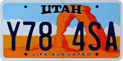 UT license plate Y784SA