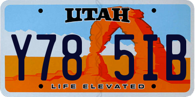 UT license plate Y785IB