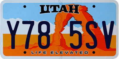 UT license plate Y785SV