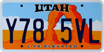 UT license plate Y785VL