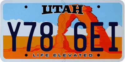 UT license plate Y786EI