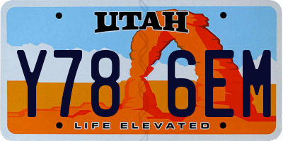 UT license plate Y786EM