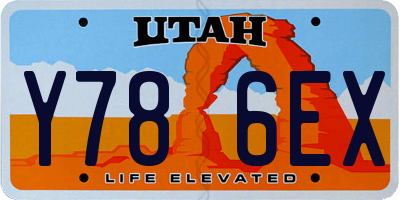 UT license plate Y786EX