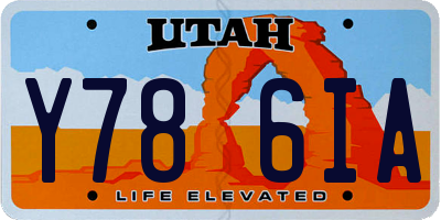 UT license plate Y786IA