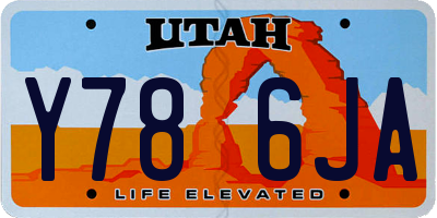 UT license plate Y786JA