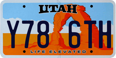 UT license plate Y786TH