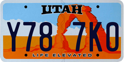UT license plate Y787KO