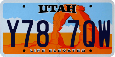 UT license plate Y787QW