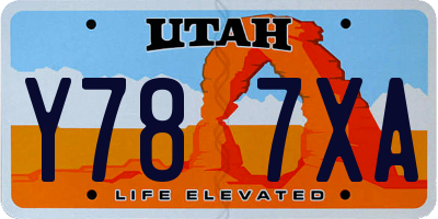 UT license plate Y787XA