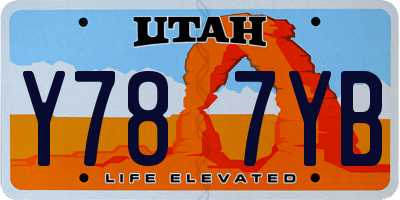 UT license plate Y787YB