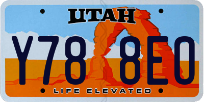 UT license plate Y788EO