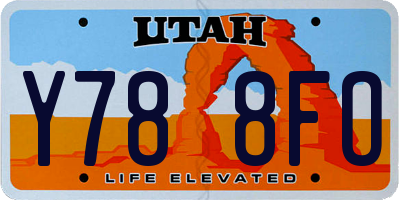 UT license plate Y788FO