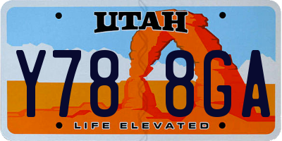 UT license plate Y788GA