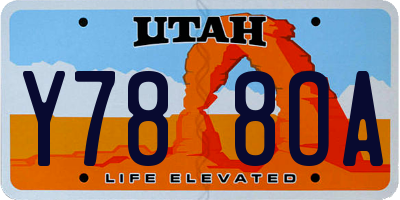 UT license plate Y788OA