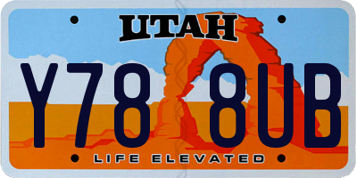 UT license plate Y788UB