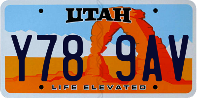 UT license plate Y789AV