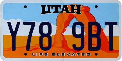 UT license plate Y789BT
