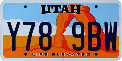 UT license plate Y789BW
