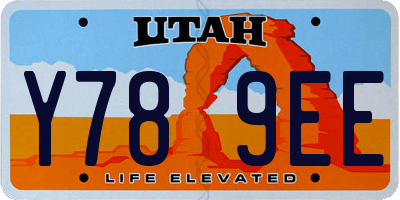 UT license plate Y789EE